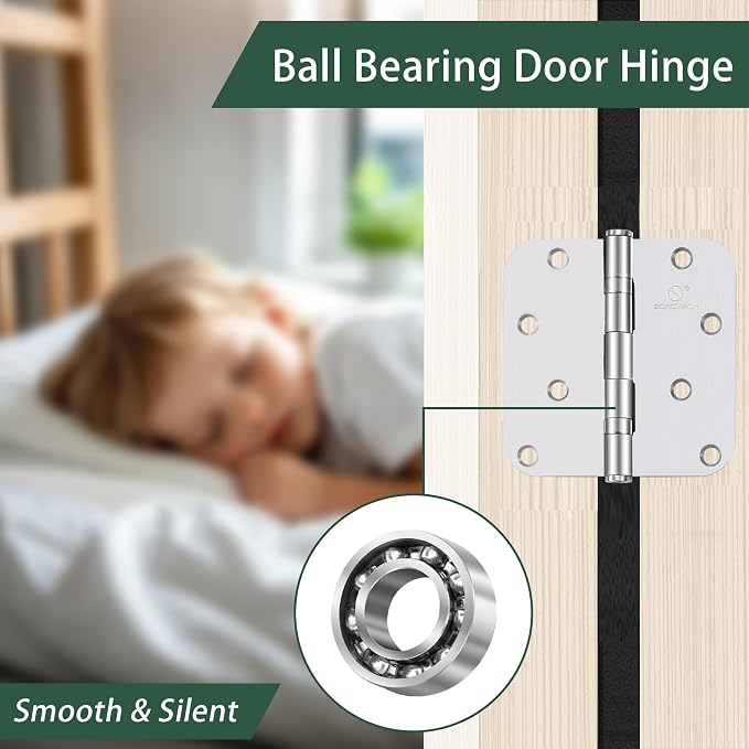 304 Stainless Steel 4 Inch Door Hinges Brushed Satin Nickel Interior Hinges - Image 3