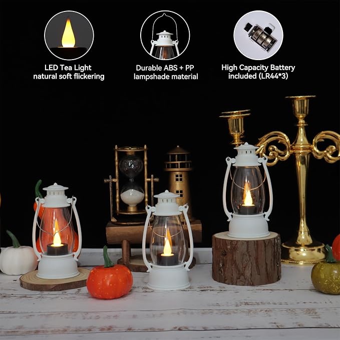 White Mini Lanterns Decorative 6-Pcs - Image 7