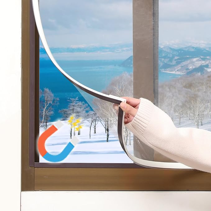DIY Magnetic Window Insulation kit Transparent Film by JOOFAN