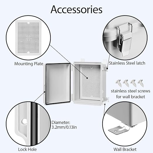 Electrical Box, IP67 Waterproof Hinged Cover Stainless Steel Latch Junction Box - Image 4
