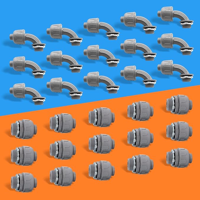 30Pcs 1/2" Liquid Tight Connector Non-Metallic Electrical Conduit Fittings - Image 9