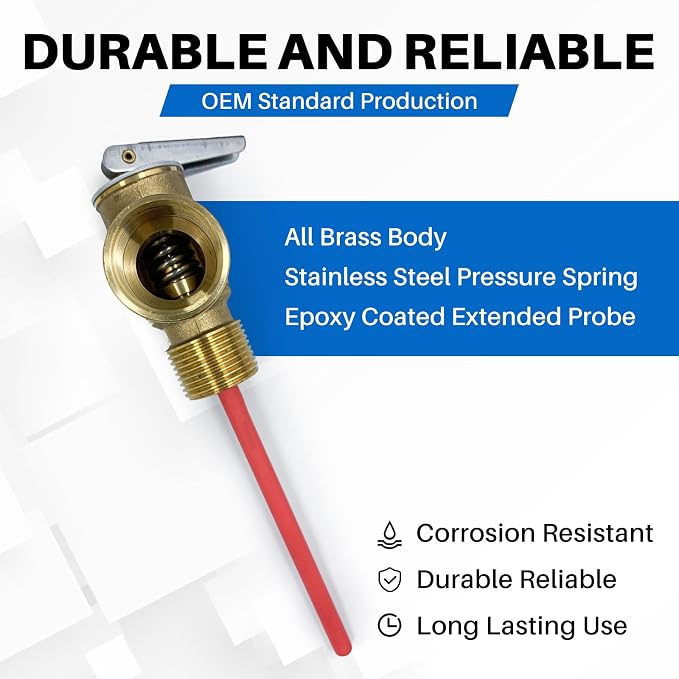 3/4'' NPT 210°F 150 PSI RV Water Heater Relief Valve - Image 5