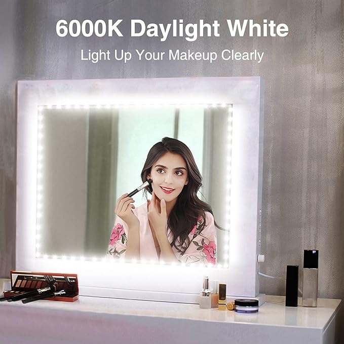 Onforu LED Light Strip, 16.4ft Dimmable LED Tape Light, 6000K Daylight White - Image 4