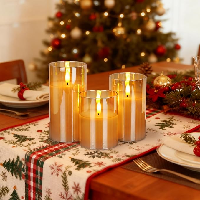 Amagic Gold Glass Flameless LED Candles Battery Operated - Image 3
