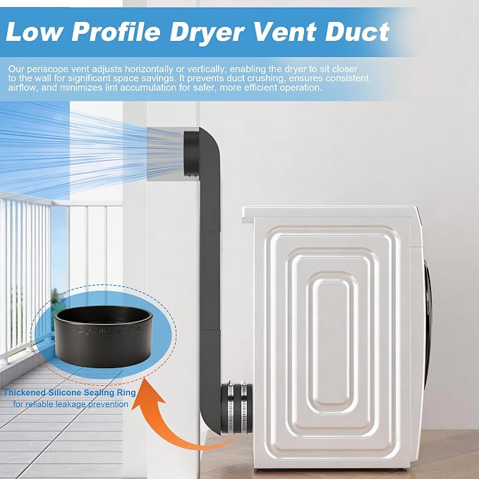 4" Upgraded Periscope Dryer Vent, 29-45" Adjustable Telescoping Dryer Vent Kit - Image 5