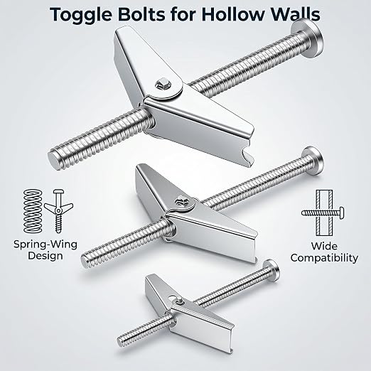 weideer 346PCS 11Sizes Drywall Anchors and Screws Assortment Kit, Toggle Bolts - Image 7