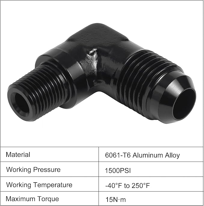 EVIL ENERGY 6AN to 1/8" NPT Male 90 Degree Fitting Adapter Aluminum 2PCS - Image 3