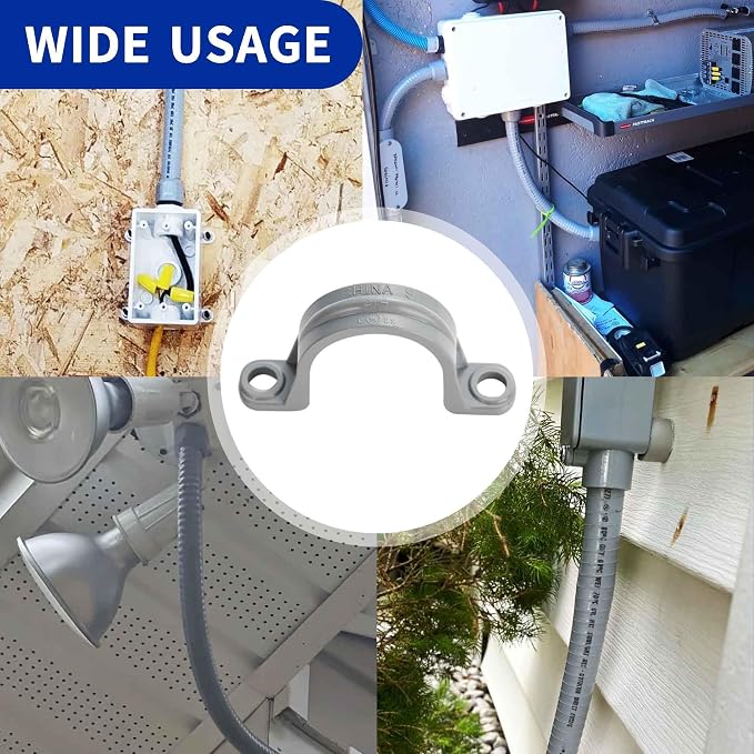 Yariwiz 3/4 inch Plastic PVC Flex Electrical Conduit Strap Clamp Fittings - Image 4