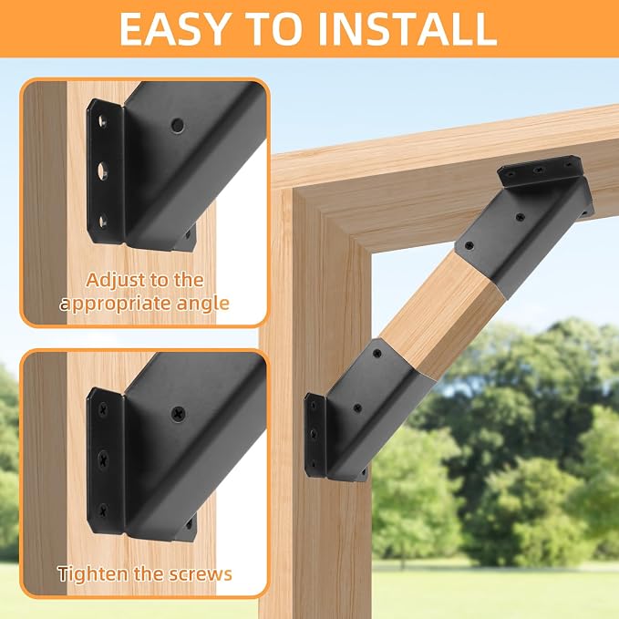 45-Degree Angle Bracket for 2x4 Post, Heavy Duty Connector Brace 45-Degree - Image 6