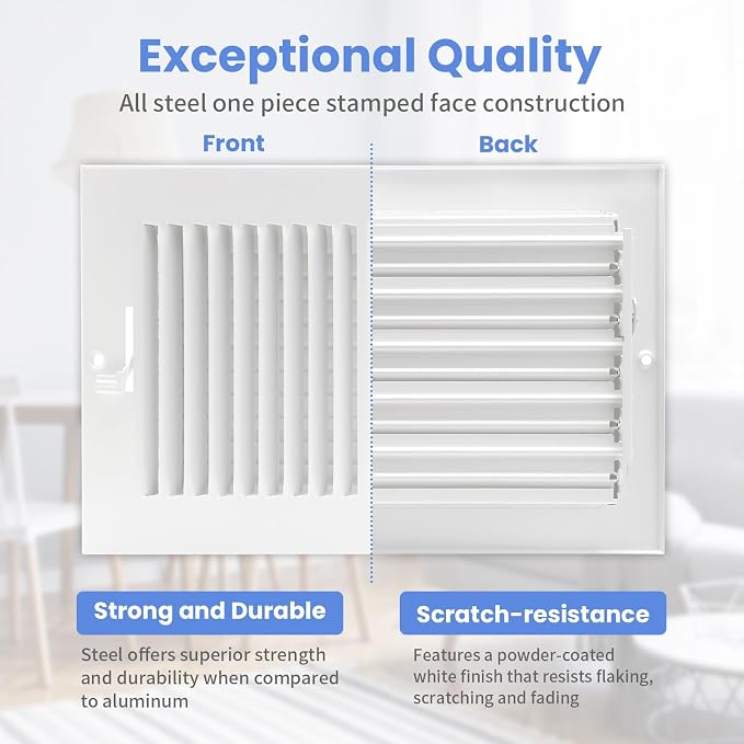 14 x 6 Inch Air Vent Covers for Wall or Ceiling - Image 3