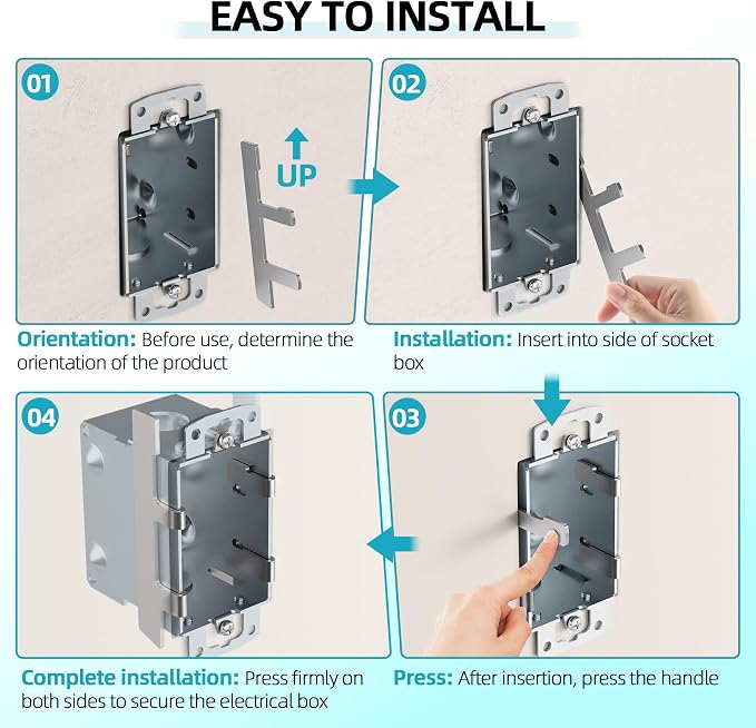 30 PCS Switch Box Straps, Electrical Box F Clips Support | Strap on Electrical - Image 4