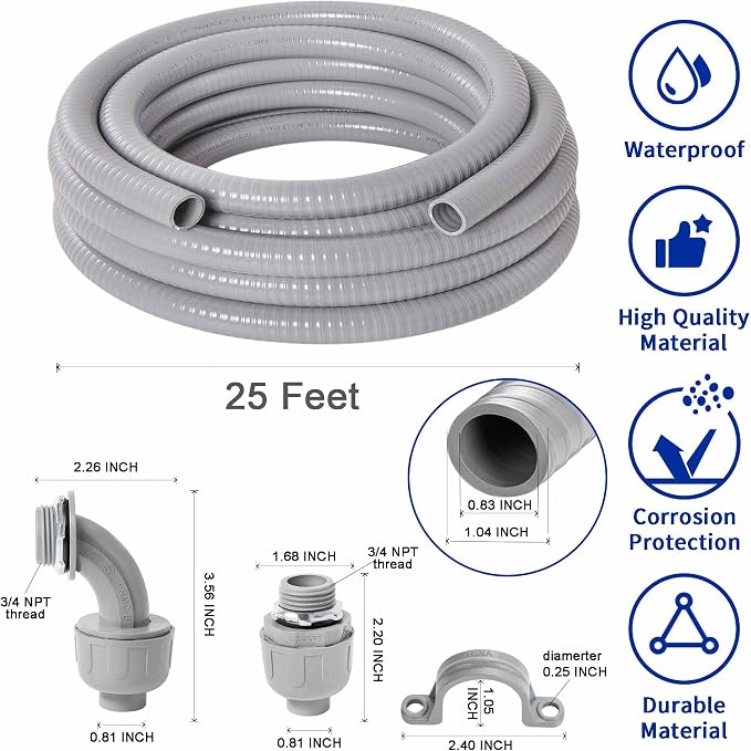 Yariwiz Flexible Electrical Conduit Liquid Tight PVC Conduit Kit - Image 2