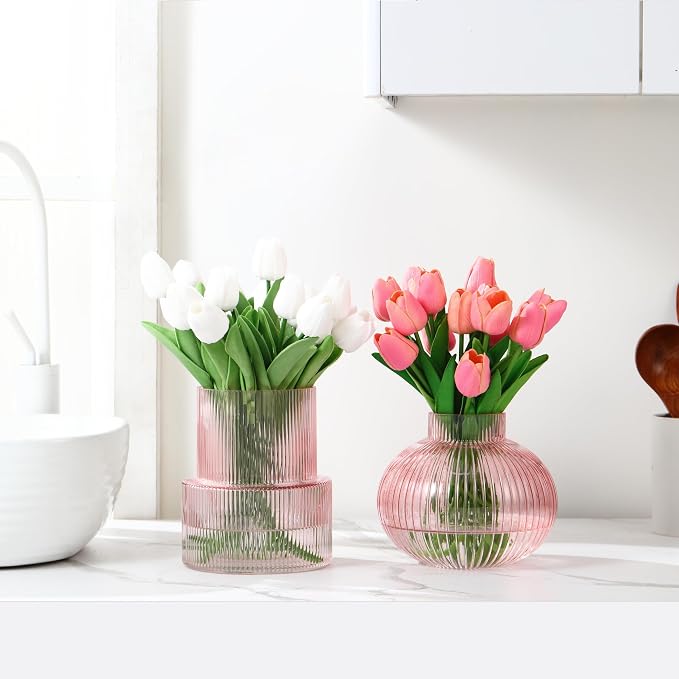 Ribbed Glass Vases, Modern Vase - Image 3