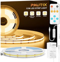 PAUTIX COB LED Strip Light, LED Lights 16.4ft, UL Listed Warm White 2700K by PAUTIX