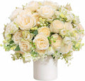 Peonies Artificial Flowers 12 Bundles Pink Flowers Bouquet, Lifelike Silk Fake by Unknown