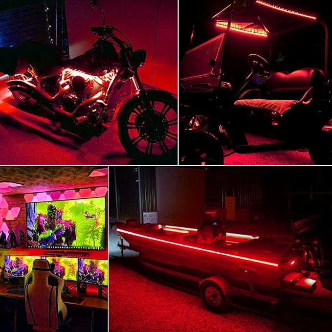 echosari LED Strip Lights Battery Powered, 90 LED Red 2835 SMD Strip Lights 9.8 - Image 4