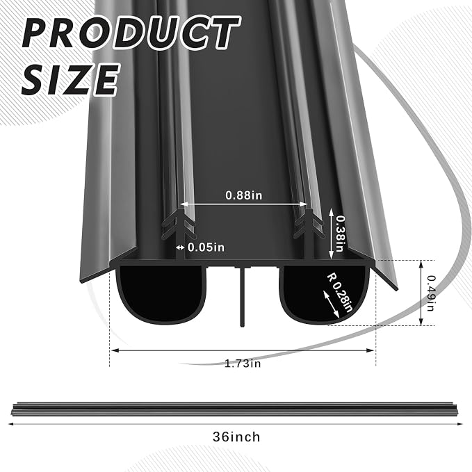 Lineshading 4 Pack Bottom Door Seal Exterior Plastic PVC 1 3/4" x 36" - Image 2
