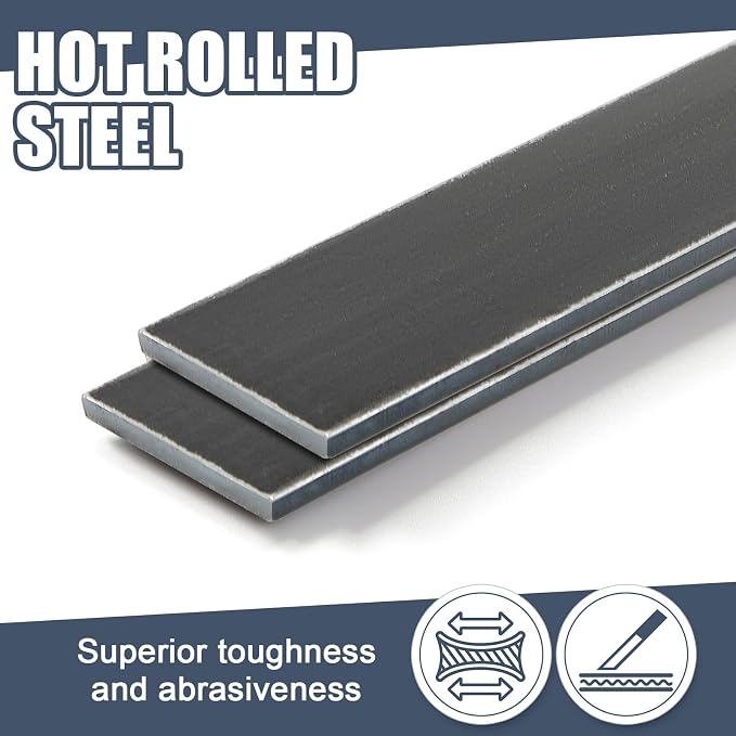 Blulu 2 Pcs 48" x 2" x 3/16" Hot Rolled Steel Flat Bar Solid Flat in Steel - Image 3