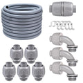 25FT 3/4" NPT PVC Liquid Tight Conduit Kit UL 5 Straight 3 Angle Connector | UV by Aandxmok