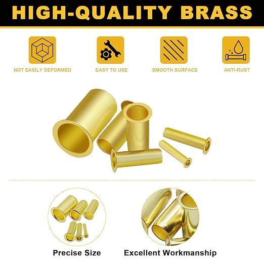 Siptenk 236PCS 1/2" 3/8" 5/16" 1/4" 3/16" 1/8"Brass Compression Tube Insert | 6 - Image 3