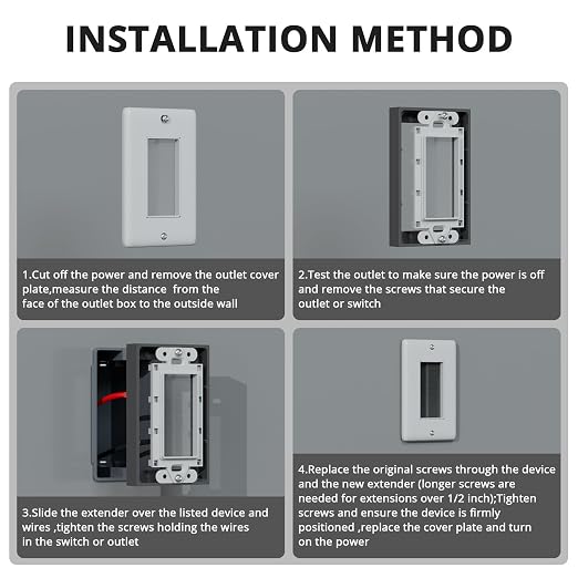 ABS 1/2 Inch Outlet Box Extender, Single Gang, 1 Pack | Single Gang Outlet Box - Image 6
