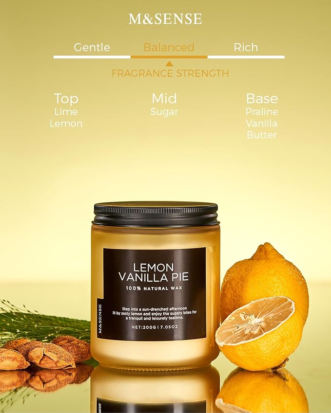 M&SENSE Lemon Vanilla Scented Candles - Image 2