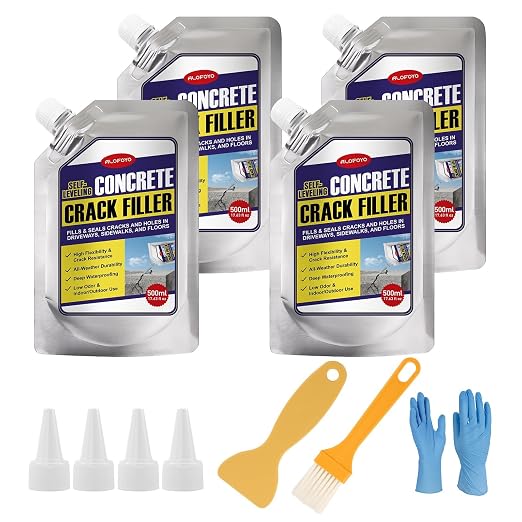 Self-Leveling Concrete Crack Filler – High Elasticity Cement Sealant | 4PCS by Alofoyo