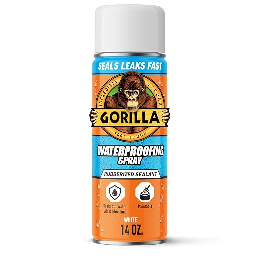 Gorilla Waterproofing Spray, 16 oz, Flexible Rubberized Coating | Paintable and by Gorilla