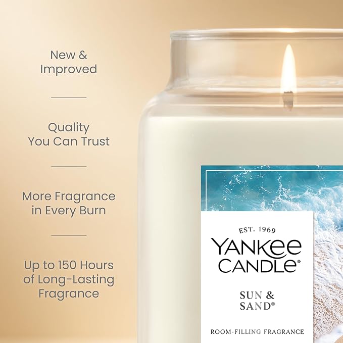 Yankee Candle Sun & Sand Scented Candle, 22oz Large Jar - Image 3