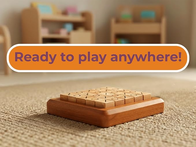 BSIRI Pushing Me Wooden Tic Tac Toe Game- Tabletop Board Games - Image 7