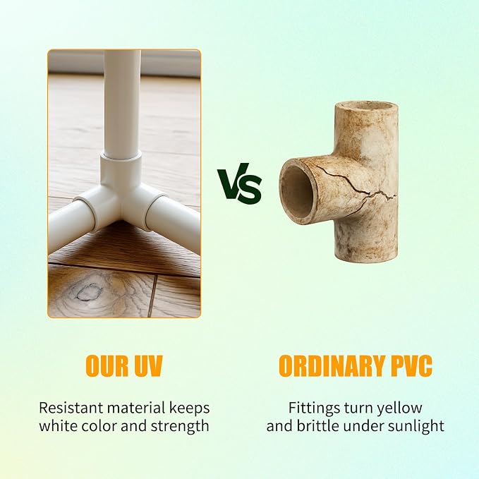 1" PVC Fittings 3 Way, Heavy Duty Furniture Grade Elbow Connector - Image 4