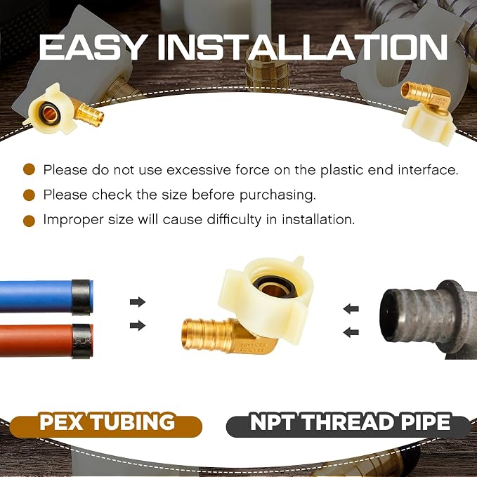 Fabbay 8 Pack 1/2 Inch Pex Fittings 1/2" NPT Female Threaded Swivel Elbow | - Image 4