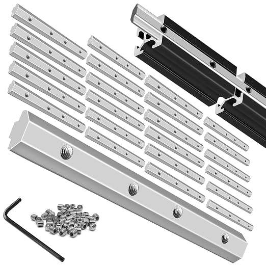 24pcs 4040 Straight Connector Joint Plate Corner Bracket Silver | 4040 Hardware by SeekLiny