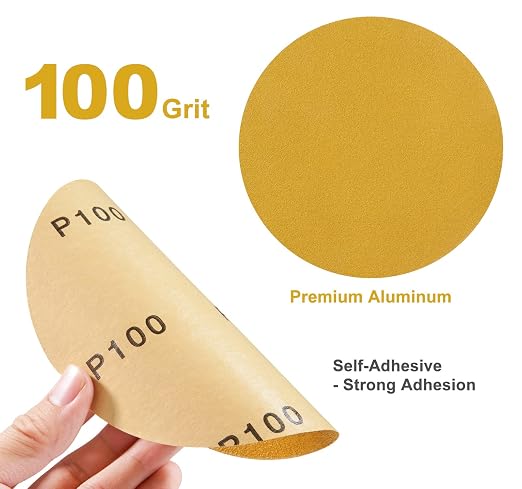 100 Pcs 6 Inch 100 Grit PSA Self Adhesive DA Sanding Disc Roll Sandpaper - Image 2