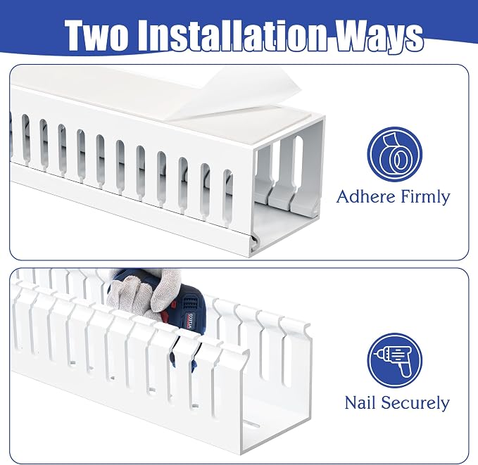 2" H x 2" W Cable Raceway, 66in Under Desk Wire Management Channel, 16.5in Each - Image 4