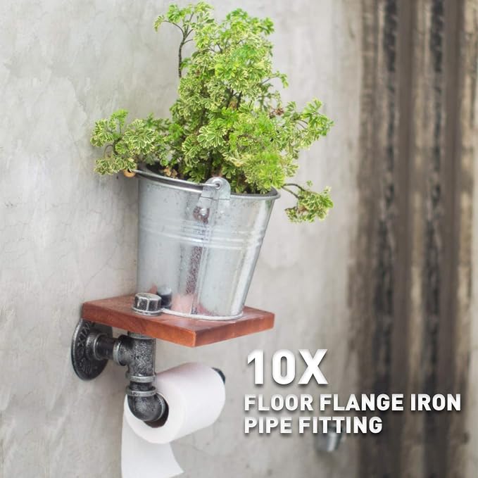 1/2" Pipe Fitting, 30 Pack Gray Floor Flange/Elbow/Tee Combo - Image 5