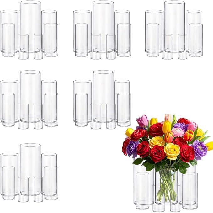 42pcs Glass Vase Cylinder Vases by Unknown