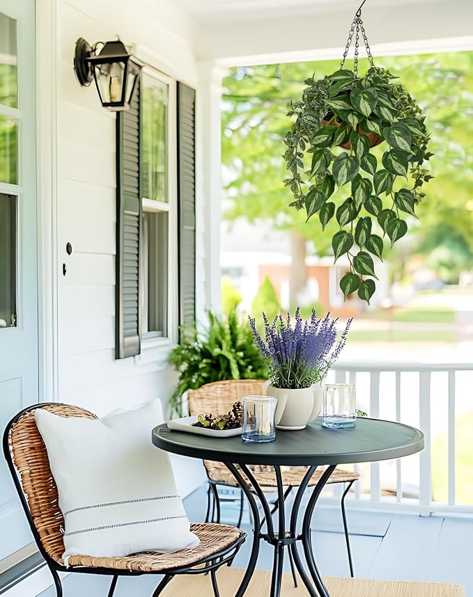 Fake Hanging Plant with Pot, Large Hanging Artificial Plants with Basket & - Image 5