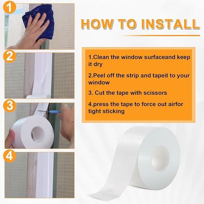 Qoqooice Window Weather Sealing Tape 2 Inch x 90 FT Weather Stripping - Image 4