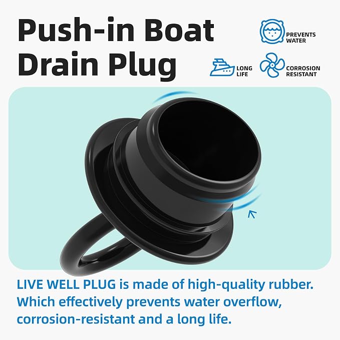 PVC Push-in Boat Drain Plug, Livewell Plug - Image 4