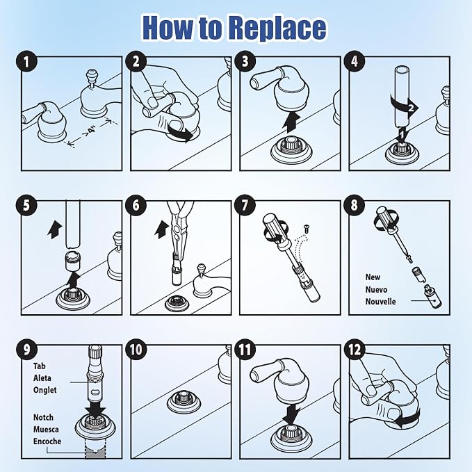 Enhon 2 Faucet Cartridges, Removal Tool, Compatible - Image 4