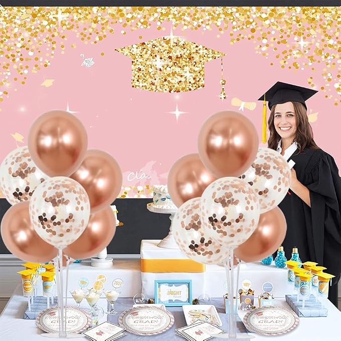 TONIFUL 4 Set Rose Gold Balloons Stand Balloon Centerpiece - Image 4