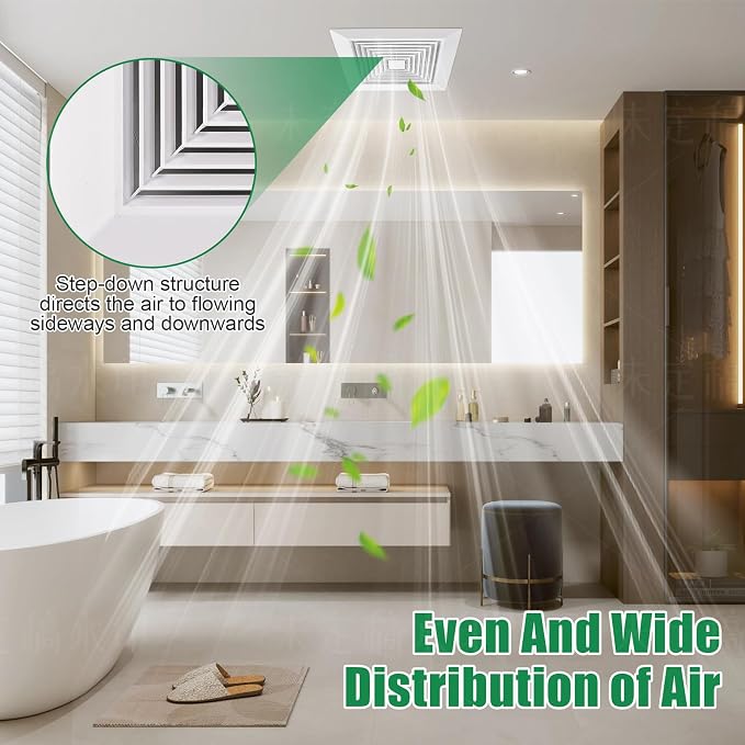 Spring-loaded Bathroom exhaust fan cover, grille bathroom fan cover replacement - Image 6