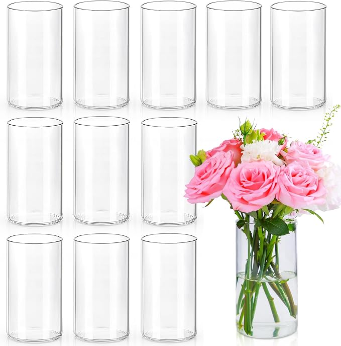 UPBUD 6 Inch Glass Cylinder Vases by UPBUD