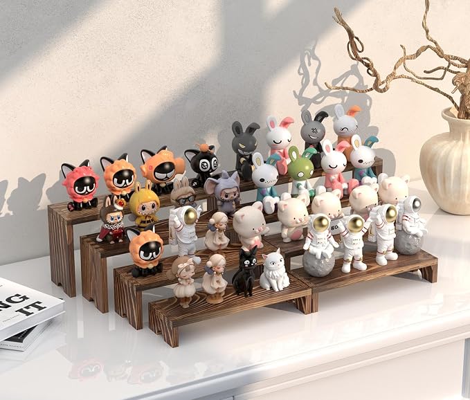 4 Set Wooden Tiered Risers Display Stands - Image 4