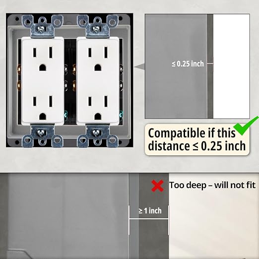 1/4” Double Gang Outlet Box Extender, Comes - Image 3