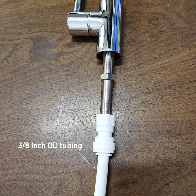 YZM Push-to-Connect Faucet Adapter, Double O-Ring Seal, 3/8" Tube OD x 7/16"-24 - Image 2