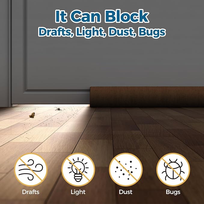 Augblinds Double-Sided Door Draft Stopper, Adjustable 36 Inch, Fits 30-36 Inch - Image 2