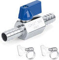 7/16" Double Barbed Ball Valve, Stainless Steel, by SYWUWV