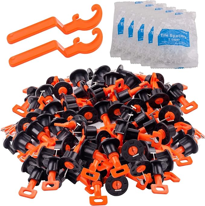 Tile Leveling System Kit with 100pcs Tile Leveler | 2 Special Wrenches & 500pcs by fleetise